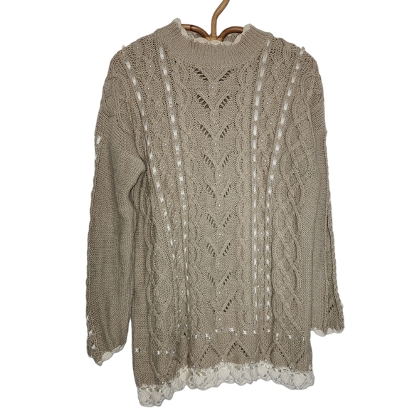 Vintage cottagecore knit ribbon and pearl beaded sweater - Picture 11 of 11